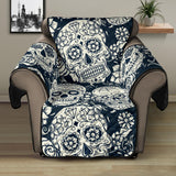 Sugar skull black white pattern Recliner Cover Protector