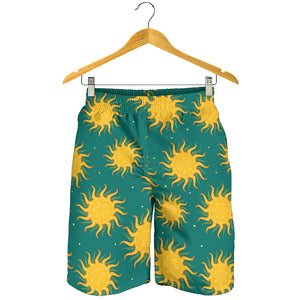 Sun Green Background Men Shorts