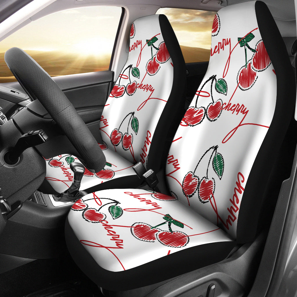 Hand Drawn Cherry Pattern  Universal Fit Car Seat Covers