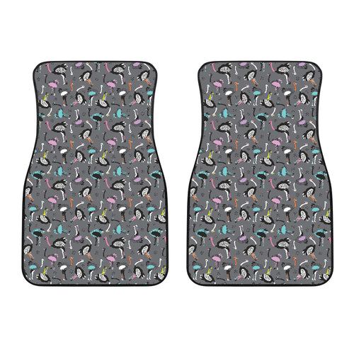 Ostrich Pattern Print Design 01 Front Car Mats