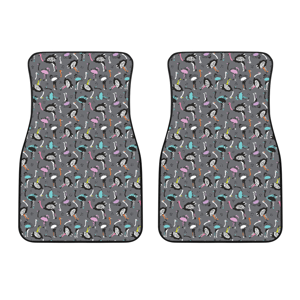 Ostrich Pattern Print Design 01 Front Car Mats