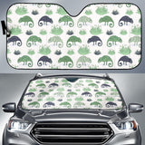 Chameleon Lizard Succulent Plant Pattern Car Sun Shade