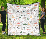 Cute Cartoon Dinosaurs Tree Pattern Premium Quilt