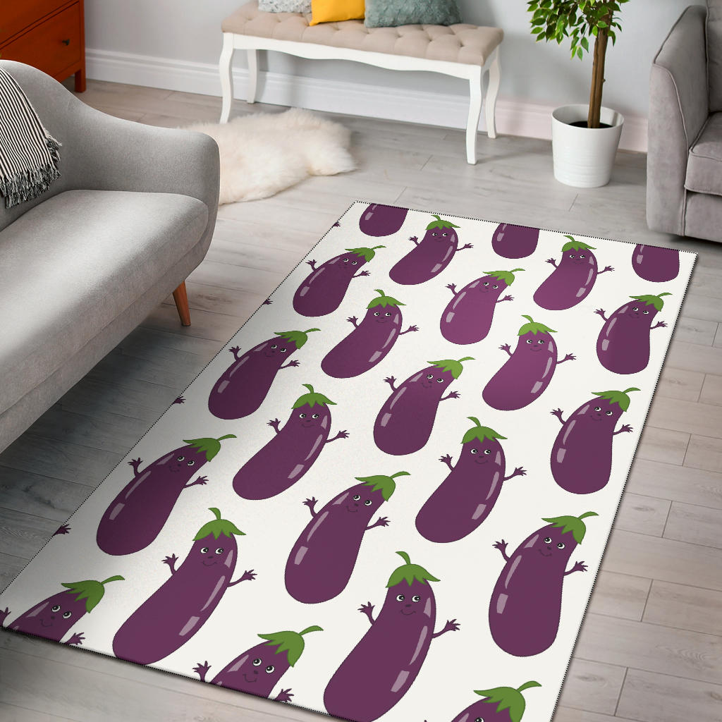 Eggplant Pattern Print Design 01 Area Rug