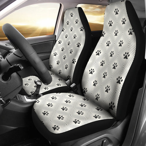 Dog Paws Pattern Print Design 03 Universal Fit Car Seat Covers