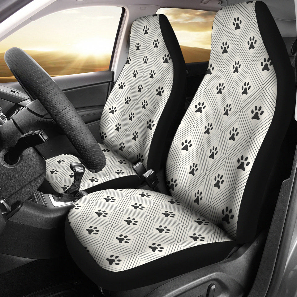 Dog Paws Pattern Print Design 03 Universal Fit Car Seat Covers