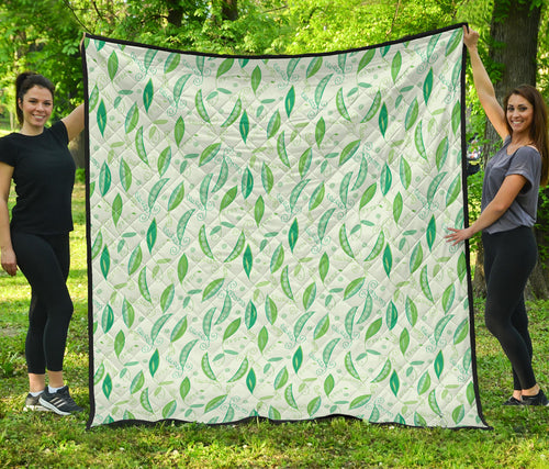 Green Peas Pattern Print Design 01 Premium Quilt
