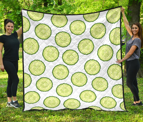 Cucumber Slices Pattern Premium Quilt