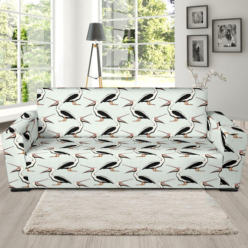 Pelican Pattern Print Design 02  Sofa Slipcover