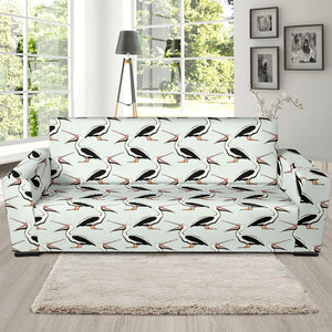 Pelican Pattern Print Design 02  Sofa Slipcover