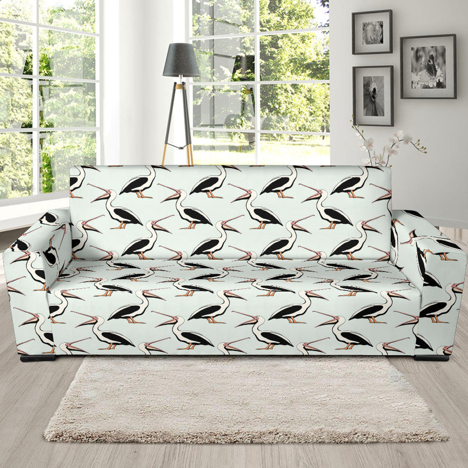 Pelican Pattern Print Design 02  Sofa Slipcover