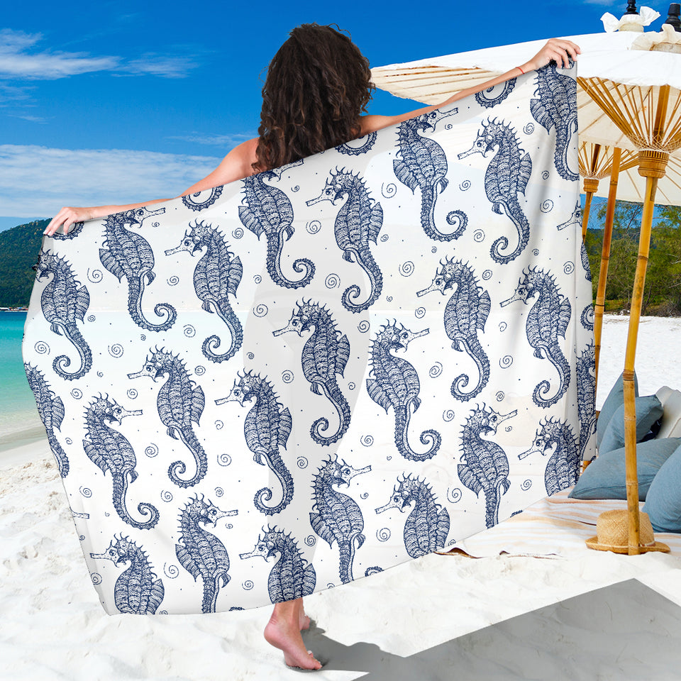 Seahorse Pattern Background Sarong