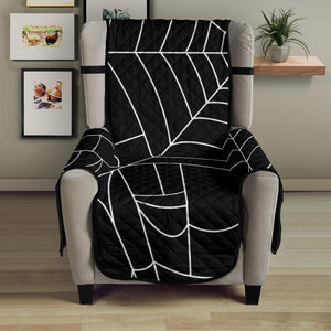 Spider web pattern Black background white cobweb Chair Cover Protector