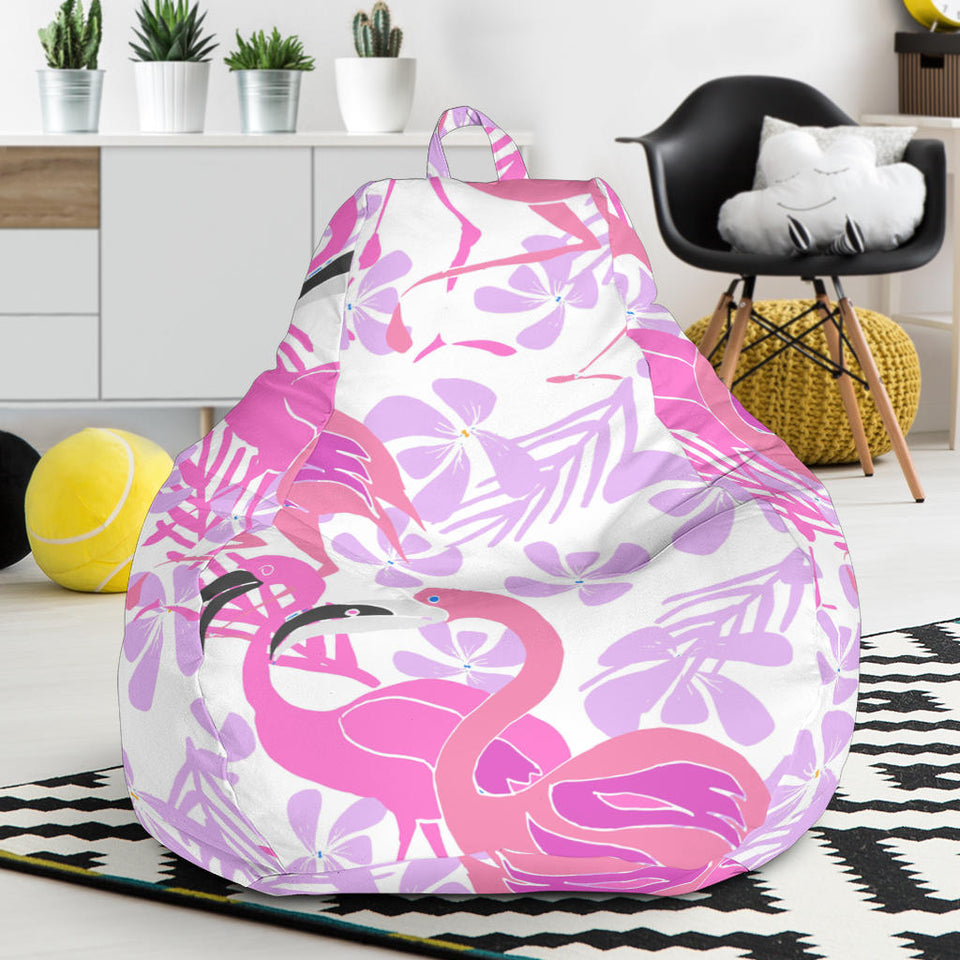 Pink Flamingo Flower Pattern Bean Bag Cover