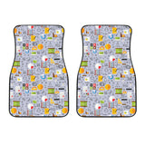 Math Pattern Print Design 04 Front Car Mats