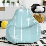 Snowflake Pattern Blue Stripe Background Bean Bag Cover