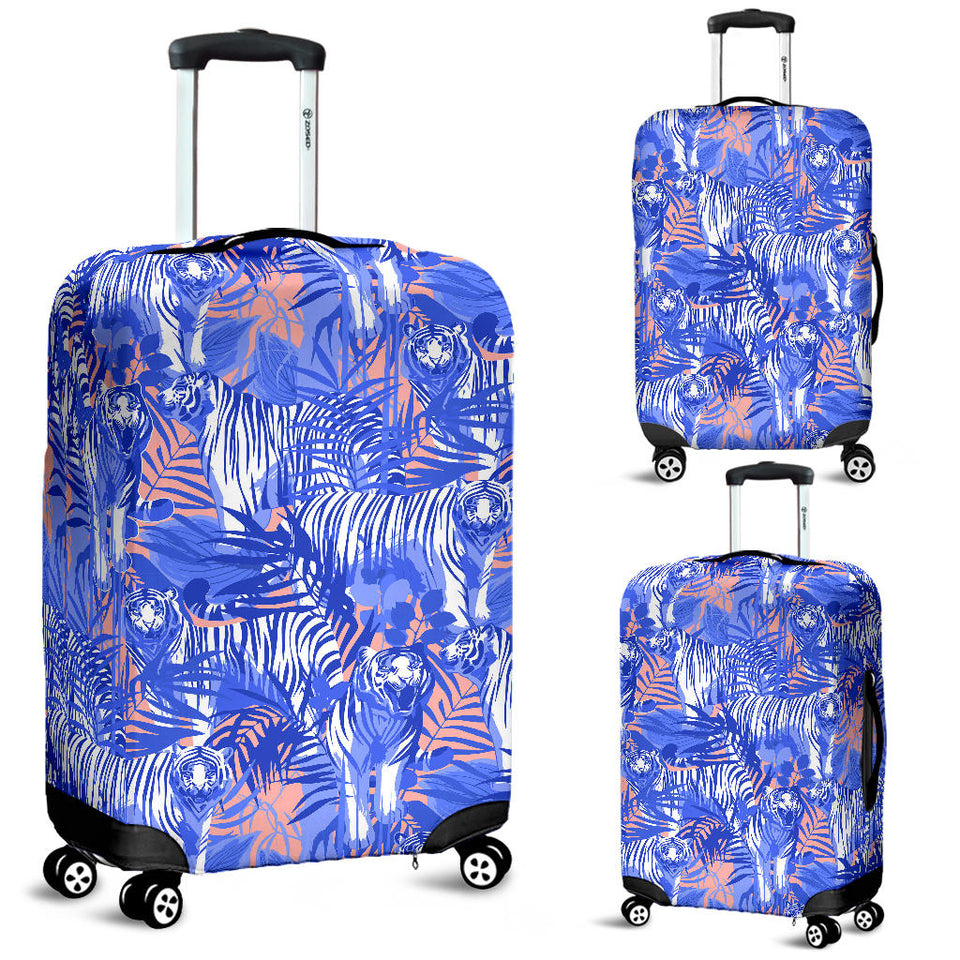 White Bengal Tigers Pattern Luggage Covers
