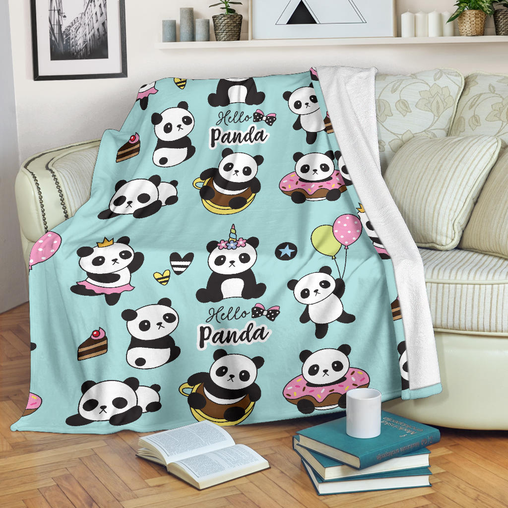 Cute Baby Panda Pattern Premium Blanket