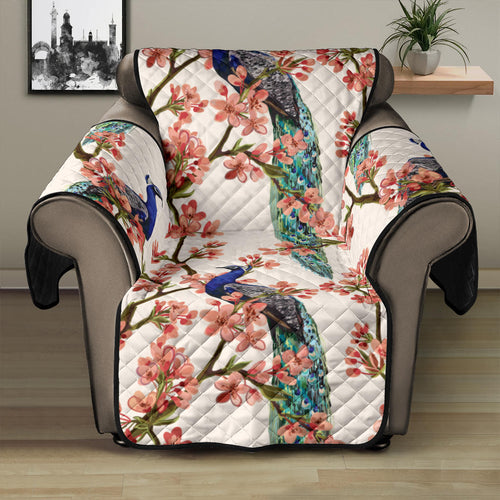 Peacock tropical flower pattern Recliner Cover Protector