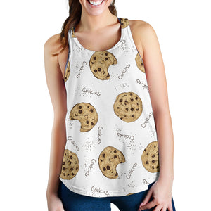 Sketch style cookie pattern Women Racerback Tank Top