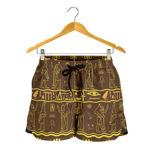 Egypt Hieroglyphics Pattern Print Design 03 Women Shorts