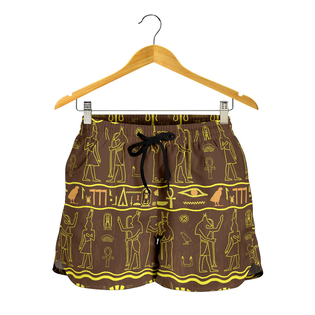 Egypt Hieroglyphics Pattern Print Design 03 Women Shorts
