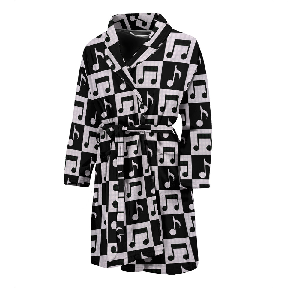 Music Notes Pattern Print Design 01 Men's Bathrobe