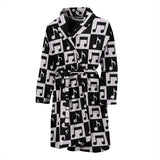 Music Notes Pattern Print Design 01 Men's Bathrobe