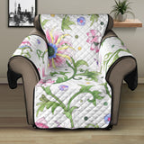 Beautiful pink lotus waterlily leaves pattern Recliner Cover Protector