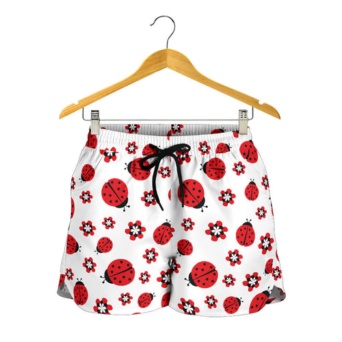 Ladybug Pattern Print Design 04 Women Shorts