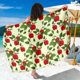 Red Apples Leaves Pattern Sarong