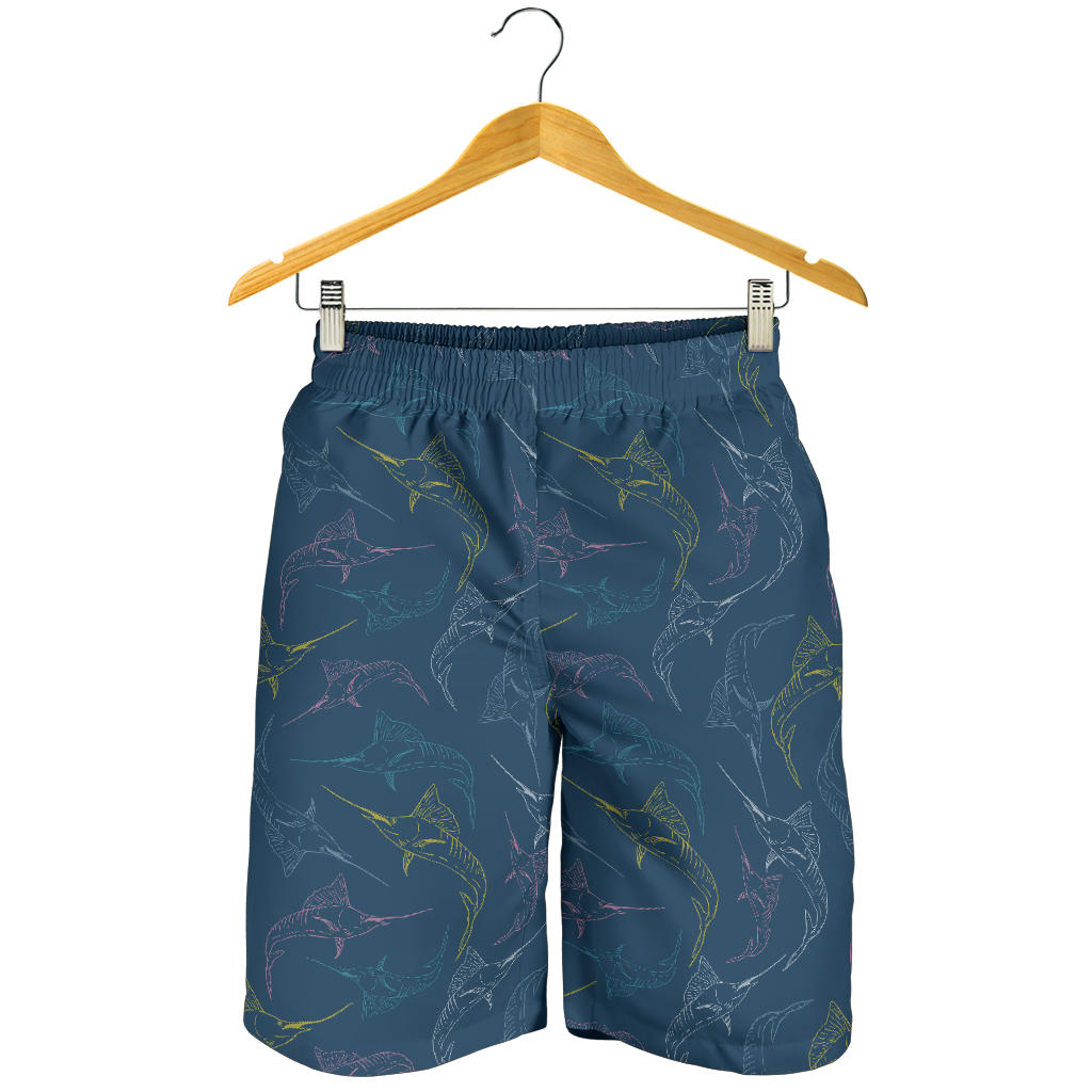 Swordfish Pattern Print Design 02 Men Shorts