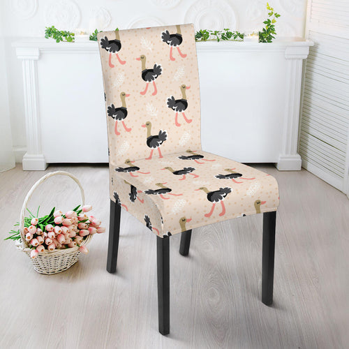 Ostrich Pattern Print Design 05 Dining Chair Slipcover