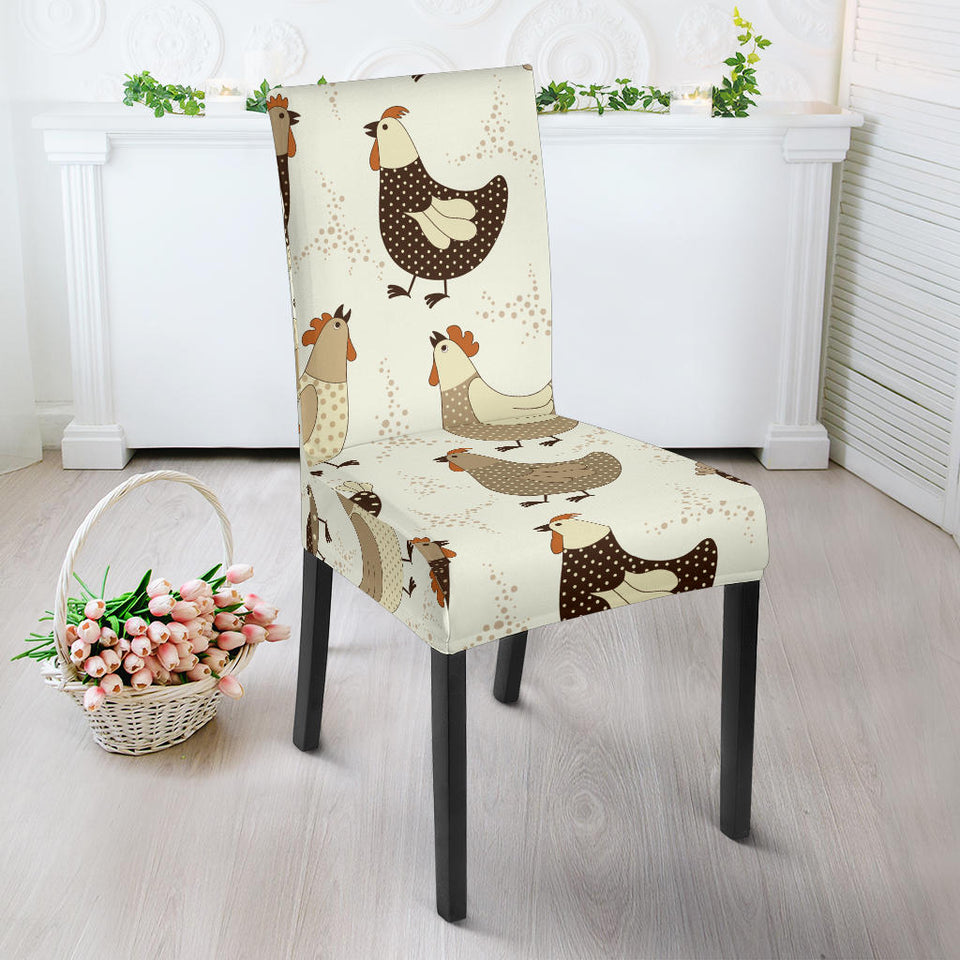 Cute Rooster Chicken Cock Dining Chair Slipcover