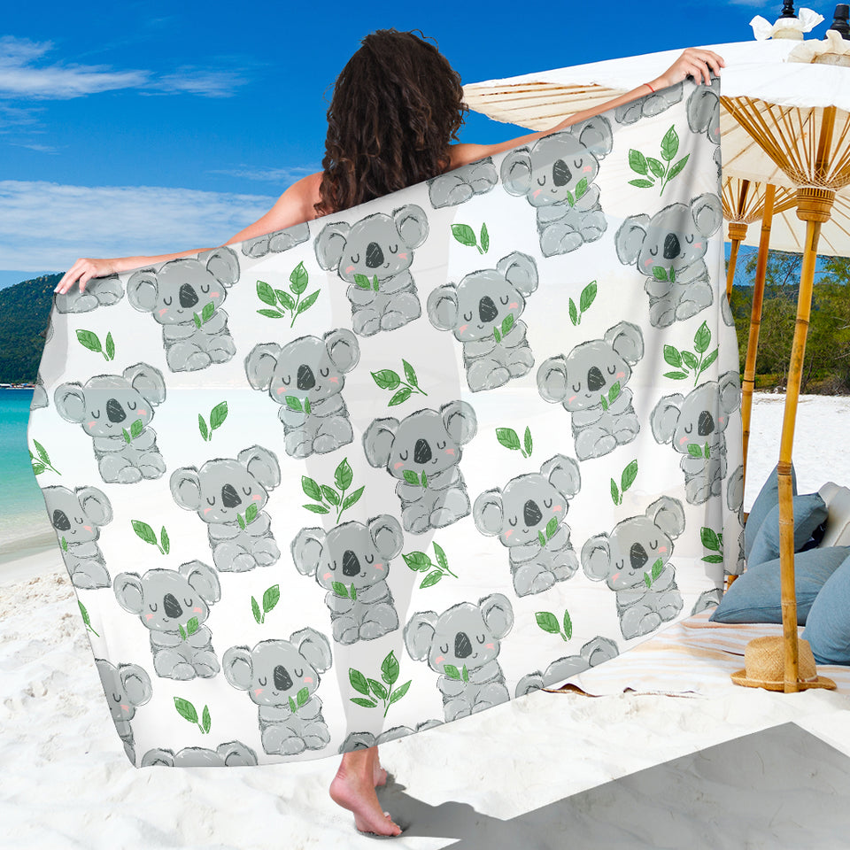 Hand Drawn Koala Leaves Pattern Sarong