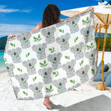 Hand Drawn Koala Leaves Pattern Sarong