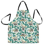 Cute Sloths Tropical Palm Leaves White Background Adjustable Apron