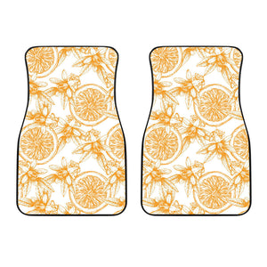 Hand Drawn Orange Fruit Pattern Front Car Mats