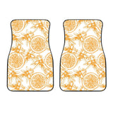 Hand Drawn Orange Fruit Pattern Front Car Mats