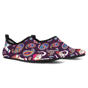 Elephant Indian Style Ornament Pattern Aqua Shoes