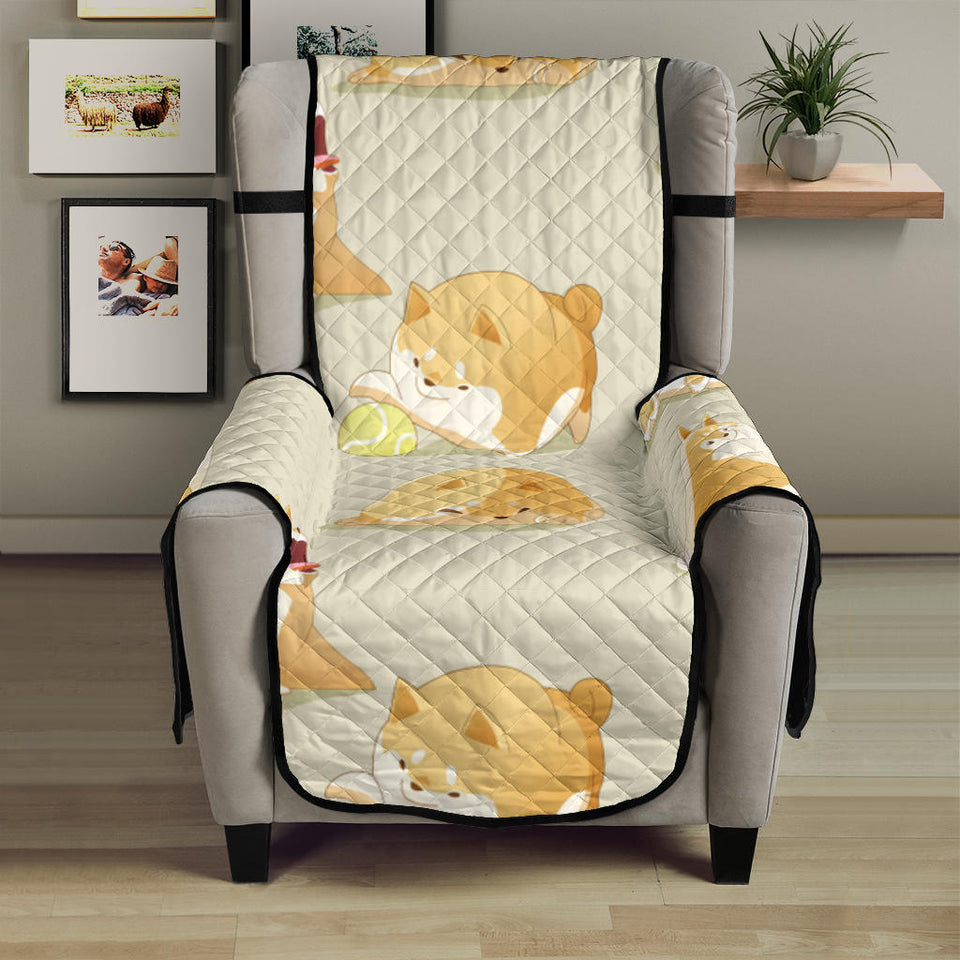 Cute fat shiba inu dog pattern Chair Cover Protector