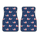 Cute Sea Lion Seal Christmas Hat Candy Cane Heart Pattern Front Car Mats