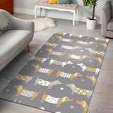 Cute Dachshund Dog Pattern Area Rug
