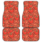 Red Tomato Pattern Front And Back Car Mats