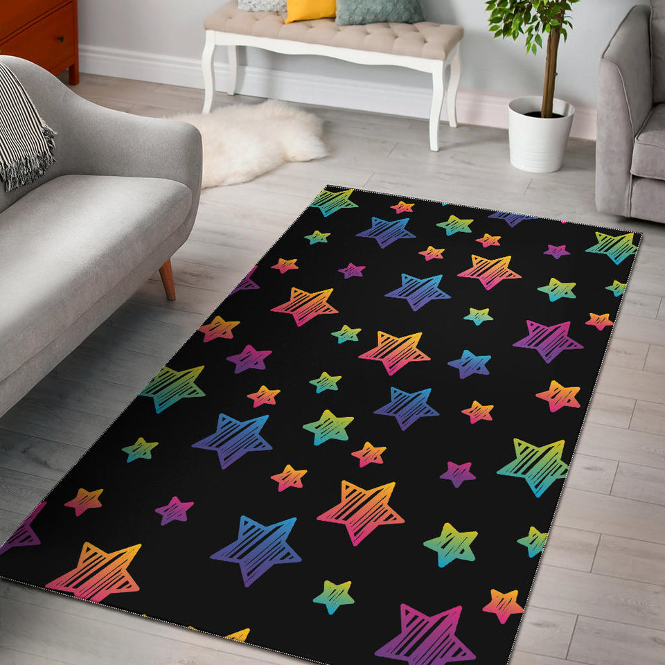 Colorful Star Pattern Area Rug
