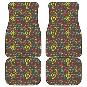 Music Notes Pattern Print Design 05 Front and Back Car Mats
