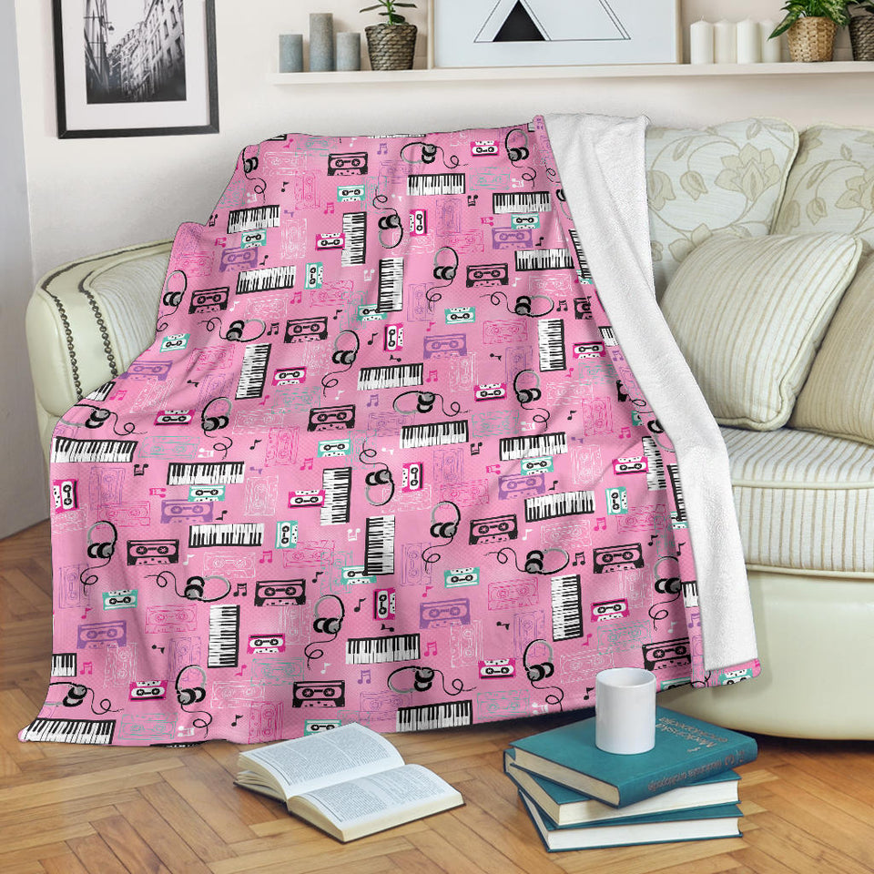 Piano Pattern Print Design 01 Premium Blanket