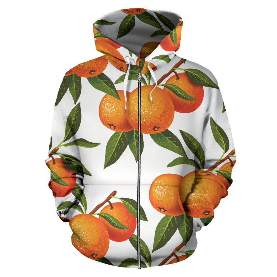 Oranges Pattern Background Zip Up Hoodie