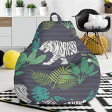 White Bengal Tigers Tropical Plant Bean Bag Cover