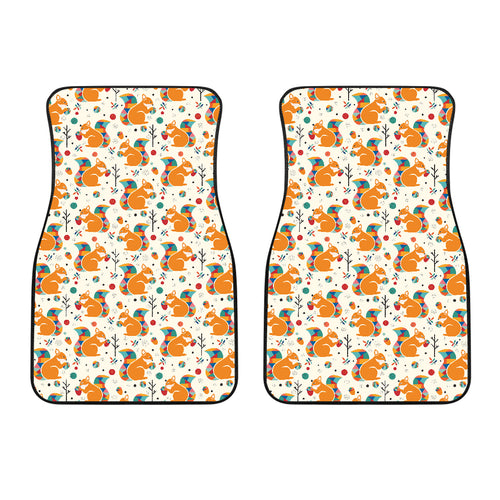 Squirrel Pattern Print Design 04 Front Car Mats